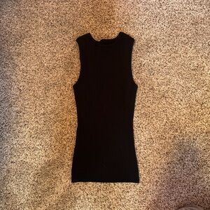 Sleeveless Black Ribbed Top